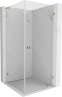 Mexen Lunar-B L cabină de duș cu ușă rabatabilă dreapta 80 x 80 cm, transparent, auriu - 832L-080-080-50-00-P