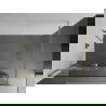 Mexen Kioto+ perete de duș cu raft și cuier 100 x 200 cm, transparent/Albă wzór 8 mm, Aurie - 800-100-121-50-85