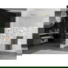 Mexen Kioto+ zuhanyfal polccal Walk-in 110 x 200 cm, fehér minta, arany - 800-110-121-50-85