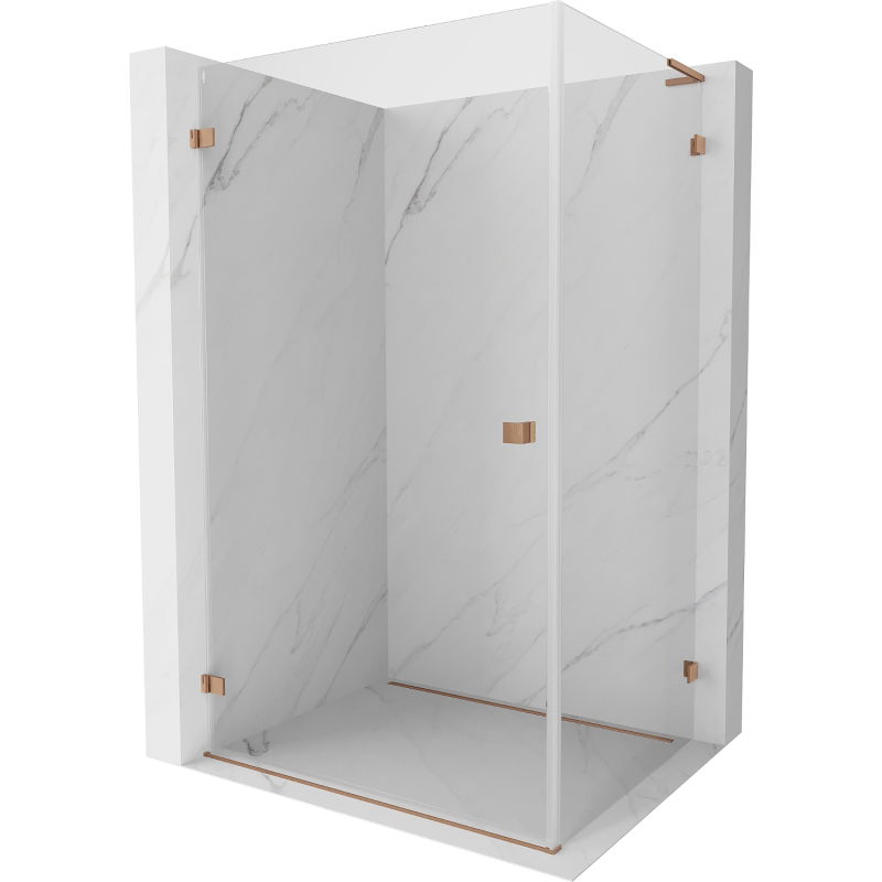 Mexen Lunar-B L cabină de duș cu deschidere spre stânga 85 x 80 cm, transparent, cupru periat - 832L-085-080-65-00-L