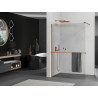 Mexen Kioto+ zuhanyfal polccal Walk-in 90 x 200 cm, átlátszó, rózsaarany - 800-090-121-60-00