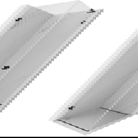 Mexen Lunar-B L cabină de duș rabatabilă stânga 80 x 80 cm, transparent, neagră - 832L-080-080-70-00-L