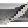Mexen Kioto+ perete de duș cu raft și cuier 90 x 200 cm, Înghețat 8 mm, Roz-auriu - 800-090-121-60-30