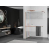 Mexen Kioto+ zuhanyfal polccal Walk-in 120 x 200 cm, átlátszó/fagyott, rózsaarany - 800-120-121-60-35
