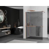 Mexen Kioto+ panel de duș cu etajeră Walk-in 70 x 200 cm, grafit, aur roz - 800-070-121-60-40
