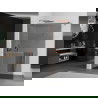 Mexen Kioto+ zuhanyfal polccal és korláttal 70 x 200 cm, Sötétszürke 8 mm, Rózsaszín-arany - 800-070-121-60-40