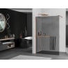 Mexen Kioto+ perete de duș cu raft Walk-in 80 x 200 cm, grafit, aur roz - 800-080-121-60-40