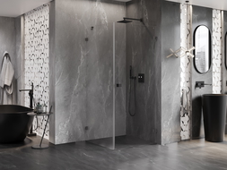 Mexen Lunar-B cabină de duș batantă dreapta 90 x 90 cm, transparent, gun metal - 832-090-090-95-00-P