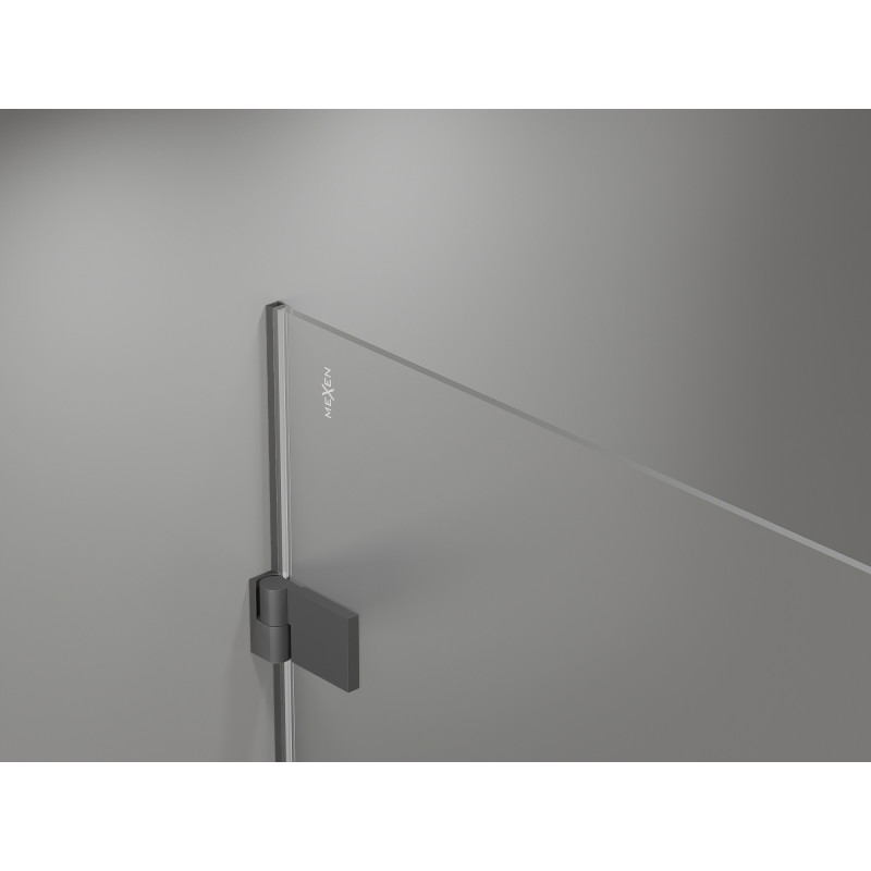 Mexen Lunar-B jobbos, nyíló zuhanykabin 100 x 90 cm, átlátszó, gunmetal - 832-100-090-95-00-P
