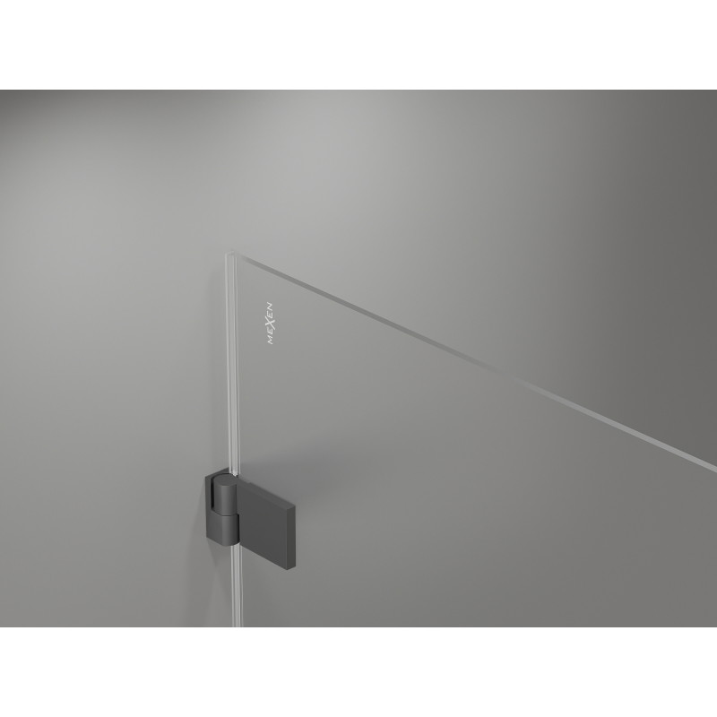 Mexen Lunar-B jobbos, nyíló zuhanykabin 100 x 90 cm, átlátszó, gunmetal - 832-100-090-95-00-P