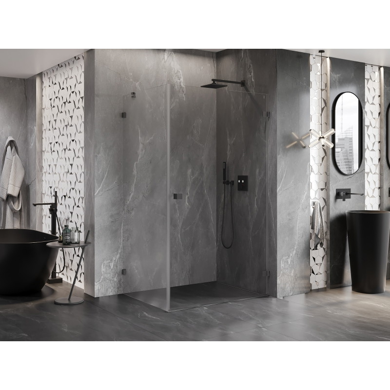 Mexen Lunar-B cabina de duș pivotantă dreapta 100 x 90 cm, transparentă, gun metal - 832-100-090-95-00-P