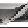 Mexen Kioto+ perete de duș cu raft și cuier 120 x 200 cm, Grafit 8 mm, Roz-auriu - 800-120-121-60-40