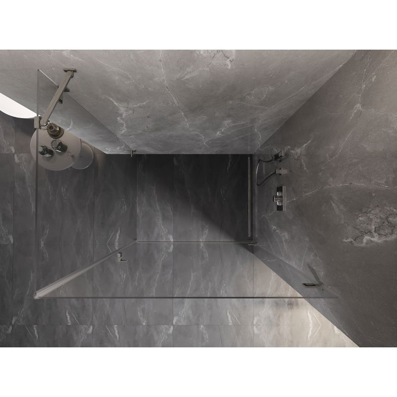 Mexen Lunar-B cabină de duș pivotantă dreapta 85 x 80 cm, transparent, nichel periat - 832-085-080-97-00-P