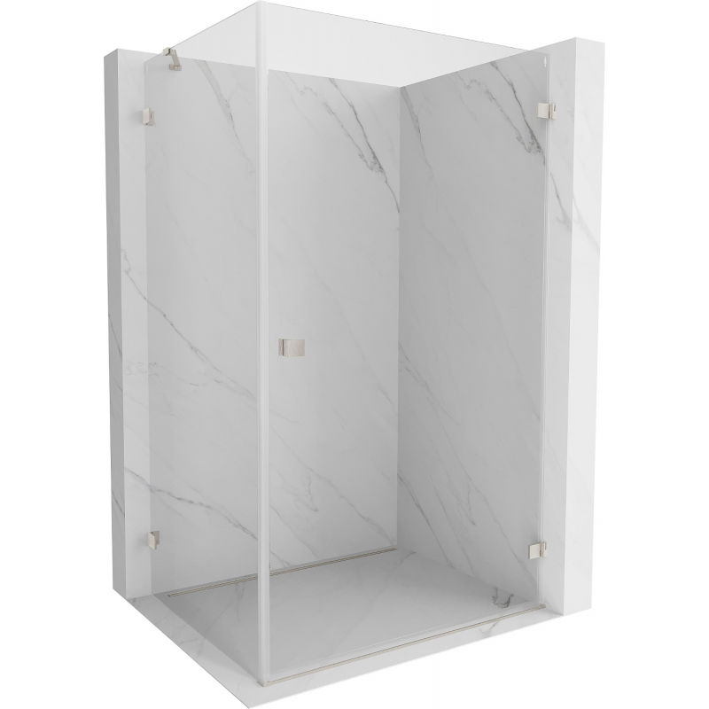 Mexen Lunar-B cabină de duș rabatabilă dreapta 100 x 90 cm, transparent, nichel periat - 832-100-090-97-00-P