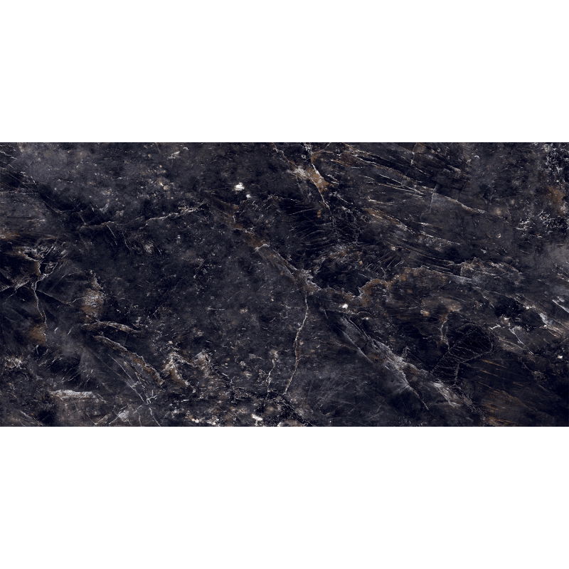 Mexen Rokocha Black gres lucios rectificat G1, plăcile de podea și perete 120 x 60 cm, luciu înalt - TL205-120-060-01