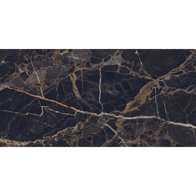 Mexen Orlo Negru gresie glazurată rectificată G1, placă de pardoseală și perete 120 x 60 cm, luciu ridicat - TL211-120-060-00