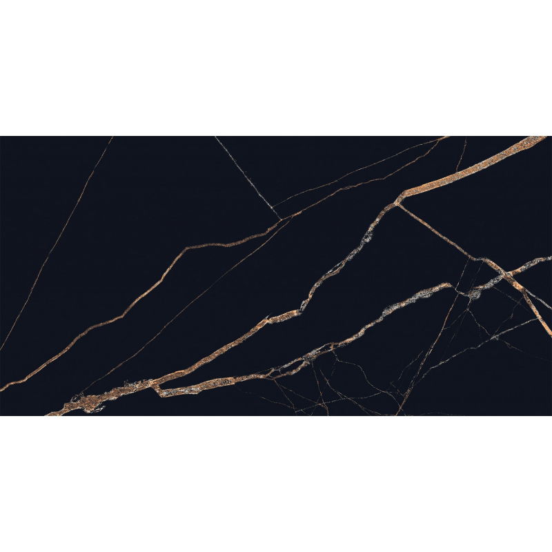 Mexen Fossil Black fényesre sütött gres rekt. G1, padló- és falburkolólap 120 x 60 cm, magasfényű - TL213-120-060-00