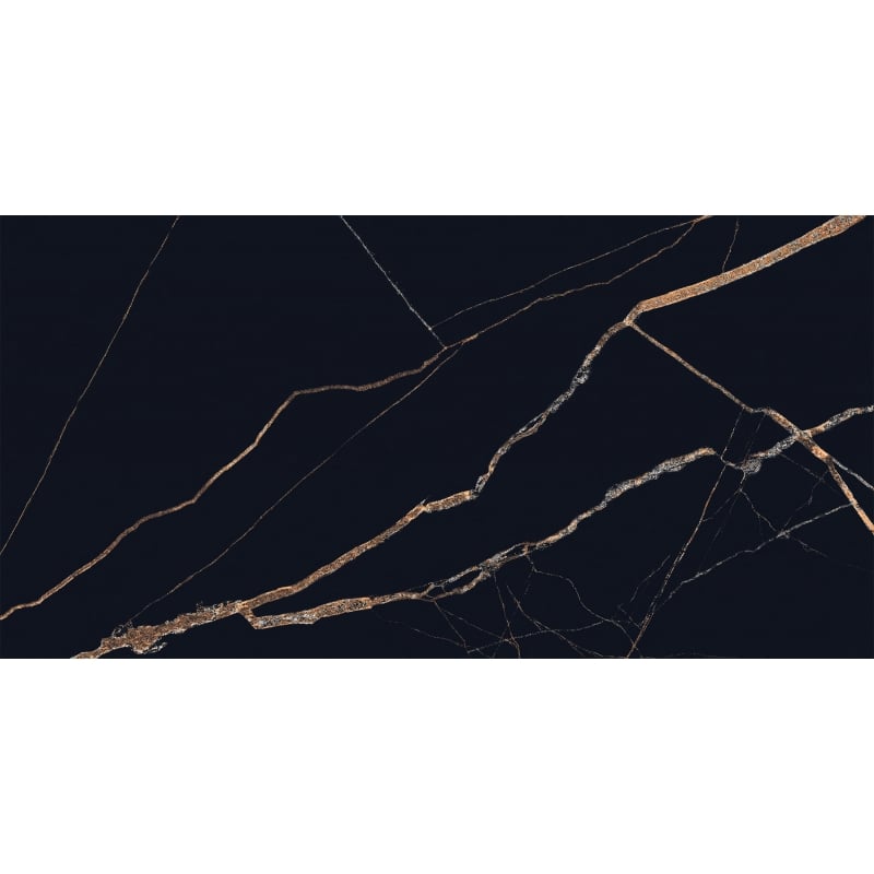Mexen Fossil Black gres glazurat rectificat G1, placă de podea și perete 120 x 60 cm, luciu înalt - TL213-120-060-00