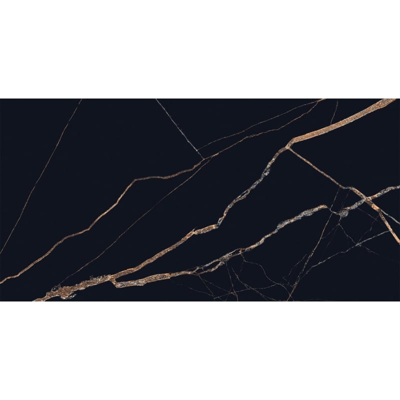 Mexen Fossil Gres negru glazurat rectificat G1, placă podea-perete 120 x 60 cm, luciu înalt - TL213-120-060-00