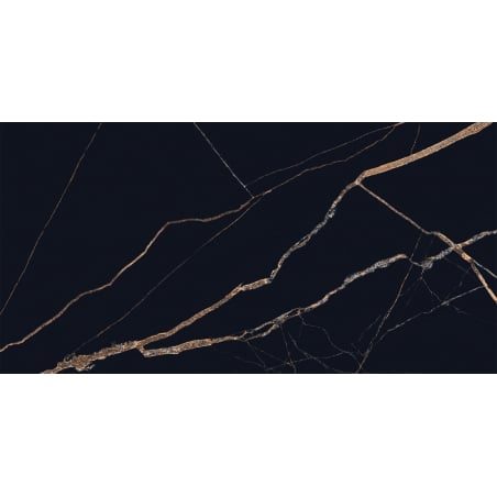 Mexen Fossil Black gres glazurat rectificat G1, placă de podea și perete 120 x 60 cm, luciu înalt - TL213-120-060-00