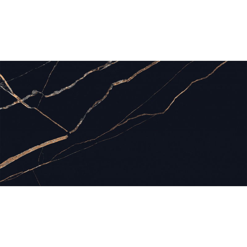 Mexen Fossil Fekete mázas gres burkolólap rek. 120 x 60 cm, magas fényű - TL213-120-060-00