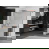 Mexen Kioto+ perete de duș cu raft și cuier 70 x 200 cm, transparent/Model negru 8 mm, Roz-auriu - 800-070-121-60-70