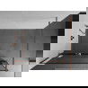 Mexen Kioto+ perete de duș cu raft și cuier 70 x 200 cm, transparent/Model negru 8 mm, Roz-auriu - 800-070-121-60-70