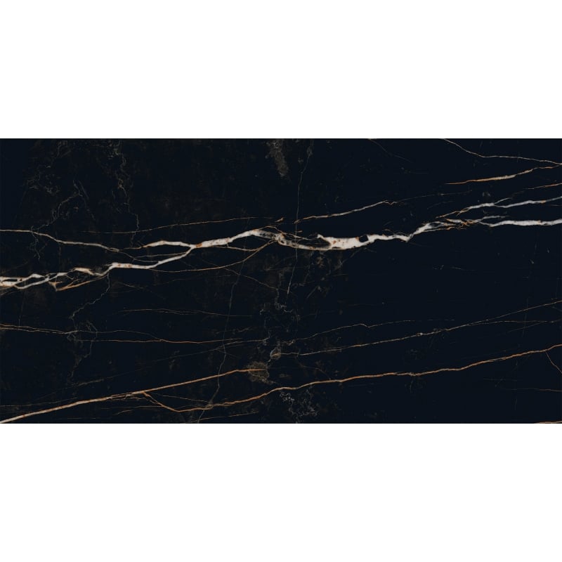 Mexen Flamingo Black plăci ceramice rectificate, gresie și faianță neglazurată 120 x 60 cm, luciu înalt - TL215-120-060-00