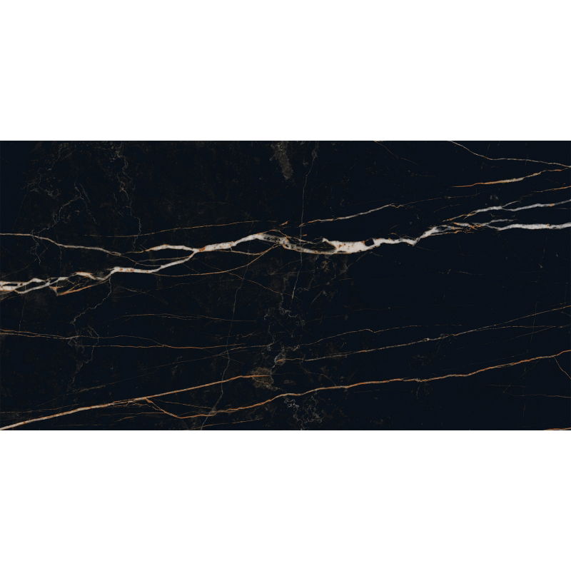 Mexen Flamingo Negru gresie glazurată rectificată G1, plăci podea-perete 120 x 60 cm, luciu înalt - TL215-120-060-00