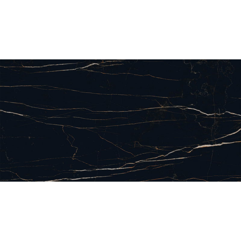 Mexen Flamingo Negru gresie glazurată rectificată G1, plăci podea-perete 120 x 60 cm, luciu înalt - TL215-120-060-00