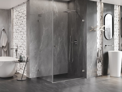 Mexen Lunar-B L cabină de duș cu deschidere dreapta 90 x 80 cm, transparent, nichel periat - 832L-090-080-97-00-P