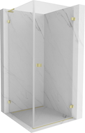 Mexen Lunar-B L cabină de duș culisantă dreaptă 100 x 100 cm, transparent, auriu periat - 832L-100-100-55-00-P