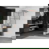 Mexen Kioto+ perete de duș cu raft și cuier 70 x 200 cm, transparent/Model negru 8 mm, Roz-auriu - 800-070-121-60-77
