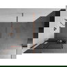 Mexen Kioto+ perete de duș cu raft și cuier 70 x 200 cm, transparent/Model negru 8 mm, Roz-auriu - 800-070-121-60-77