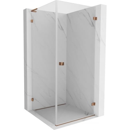 Mexen Lunar-B L cabină de duș cu ușă batantă dreapta 70 x 70 cm, transparent, aur roz - 832L-070-070-60-00-P