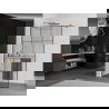 Mexen Kioto+ perete de duș cu raft și cuier 100 x 200 cm, transparent/Model negru 8 mm Roz-auriu - 800-100-121-60-77