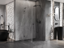 Mexen Lunar-B L nyíló zuhanykabin jobb 80 x 80 cm, átlátszó, gun metal - 832L-080-080-95-00-P