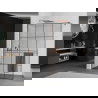 Mexen Kioto+ zuhanyfal polccal Walk-in 140 x 200 cm, fekete rács, rózsaszín arany - 800-140-121-60-77
