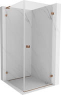 Mexen Lunar-B L cabină de duș pivotantă dreapta 90 x 90 cm, transparentă, aur roz - 832L-090-090-60-00-P