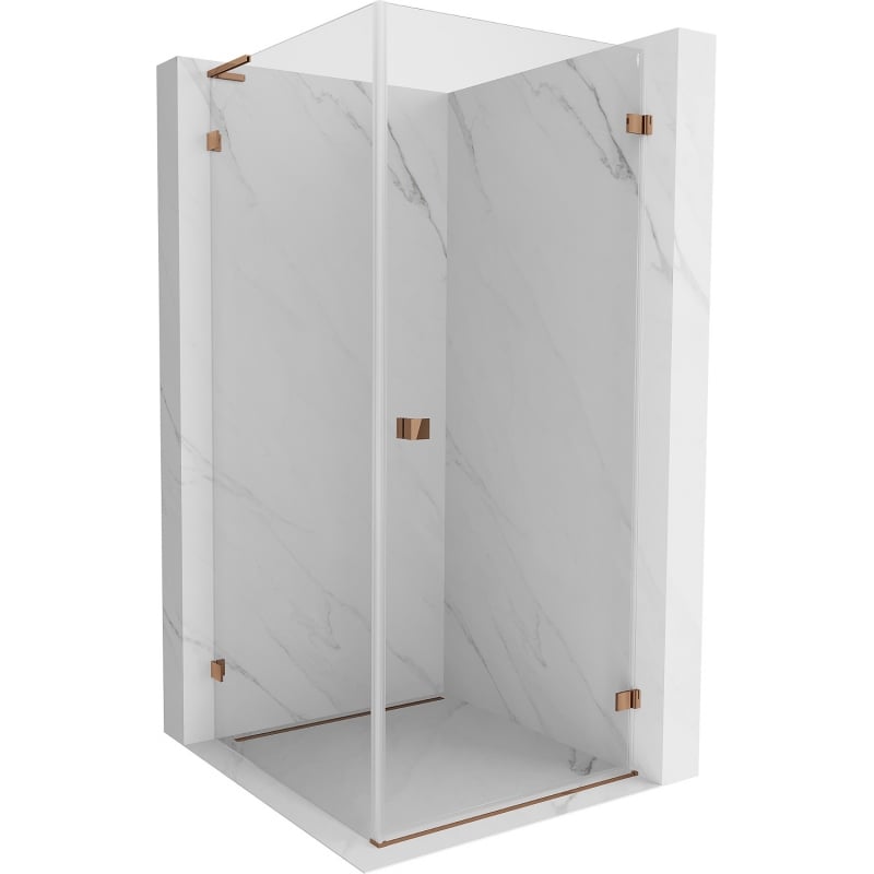 Mexen Lunar-B L cabină de duș cu deschidere spre dreapta 100 x 100 cm, transparent, aur roz - 832L-100-100-60-00-P