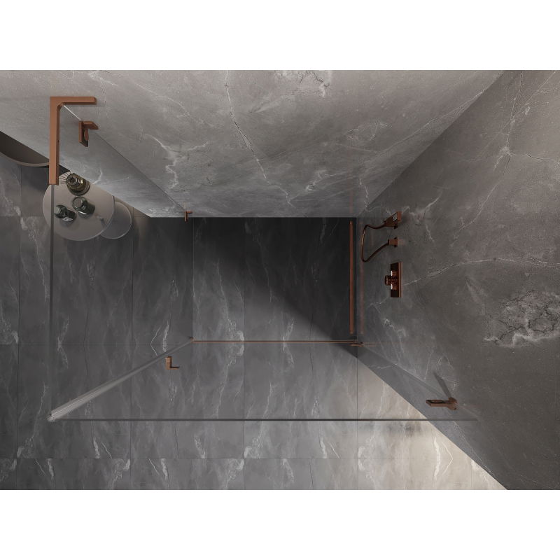 Mexen Lunar-B L cabină de duș cu ușă dreapta 100 x 70 cm, transparent, cupru periat - 832L-100-070-65-00-P