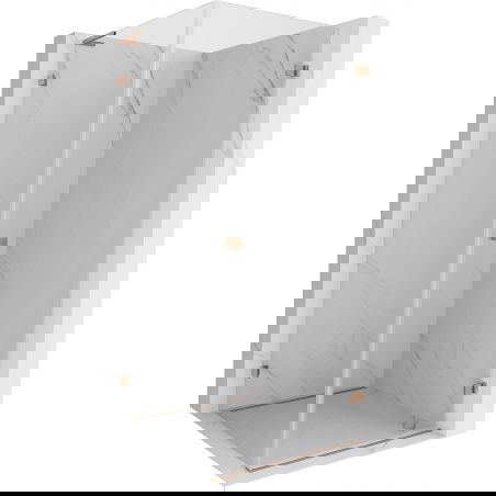 Cabină de duș batantă dreaptă Mexen Lunar-B L 80 x 80 cm, transparent, cupru periat - 832L-080-080-65-00-P