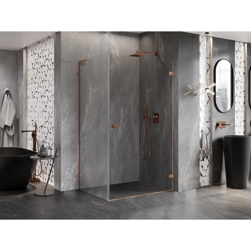 Mexen Lunar-B L cabină de duș cu deschidere dreapta 95 x 80 cm, transparent, cupru periat - 832L-095-080-65-00-P