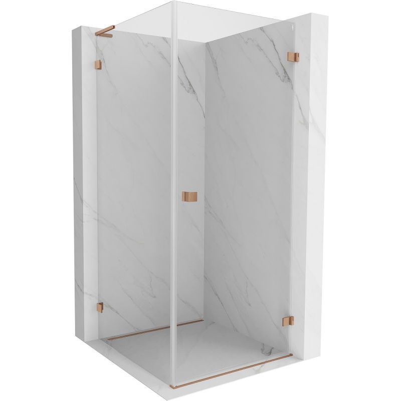 Mexen Lunar-B L cabină de duș cu ușă dreaptă 90 x 90 cm, transparent, cupru periat - 832L-090-090-65-00-P