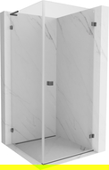 Mexen Lunar-B L cabină de duș pivotantă dreaptă 70 x 70 cm, transparentă, gri mat periat - 832L-070-070-66-00-P