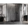 Mexen Lunar-B L cabină de duș basculantă dreapta 80 x 80 cm, transparentă, gri armă periat - 832L-080-080-66-00-P
