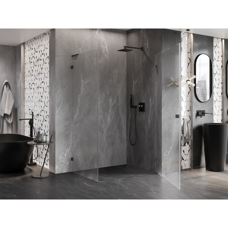 Mexen Lunar-B L cabina de duș rabatabilă dreapta 100 x 80 cm, transparent, gri armă periat - 832L-100-080-66-00-P