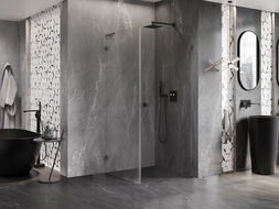 Mexen Lunar-B L nyíló zuhanykabin jobb 90 x 90 cm, átlátszó, gun gray csiszolt - 832L-090-090-66-00-P