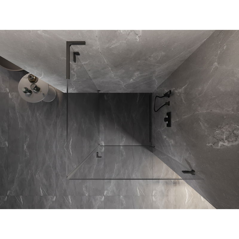 Mexen Lunar-B L nyíló zuhanykabin jobb 90 x 90 cm, átlátszó, gun gray csiszolt - 832L-090-090-66-00-P