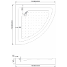 Cabina de duș Mexen Rio semi-rotundă 70 x 70 cm, dungi, crom + cadă Rio, alb - 863-070-070-01-20-4710